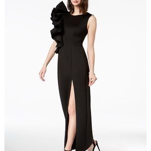 Black Ruffled Dramatic Gown